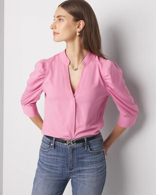 Ruched Sleeve Shirt | White House Black Market