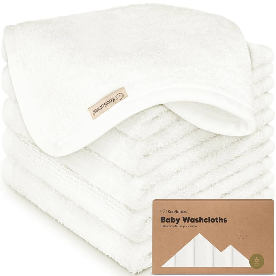 6-Pack Soft Baby Washcloths, Viscose from Bamboo - Kids, Newborn Bath Towels, Infant Shower, Todd... | Amazon (US)