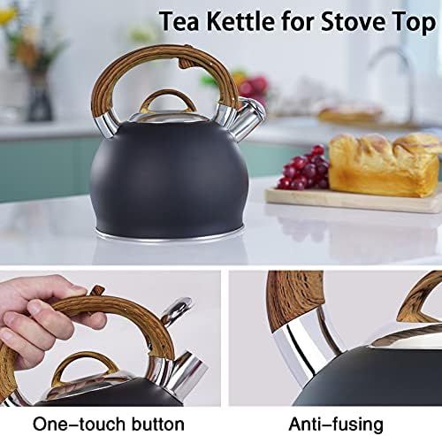 2.4 Quart Whistling Tea Kettle Tea Pot for Stove Top, Food Grade Stainless Steel Metal Water Kettle  | Amazon (US)