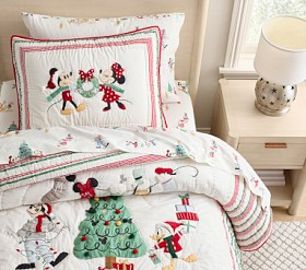 Disney Mickey Mouse and Friends Holiday Quilt & Shams | Pottery Barn Kids