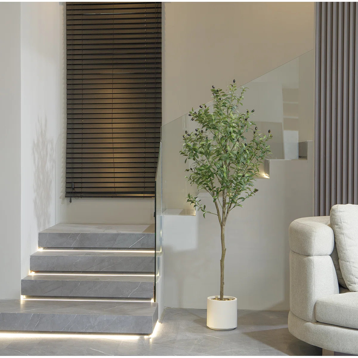 67" Artificial Faux Olive Tree in a Resin Planter | Wayfair North America