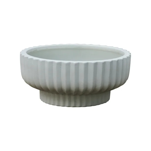 Better Homes & Gardens White Fischer Round Ceramic Planter, 12" | Walmart (US)