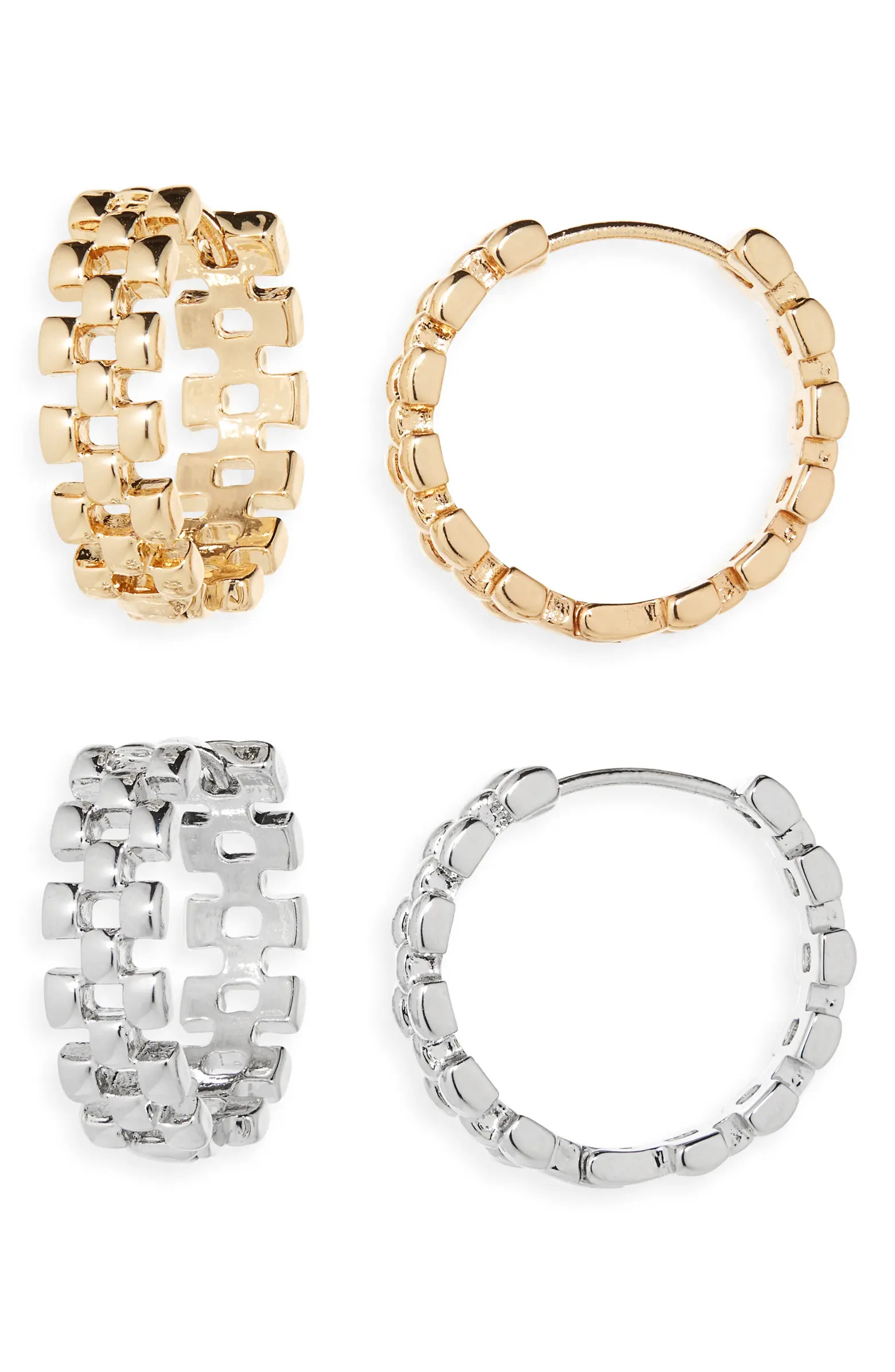 Tasha Set of 2 Watchband Hoop Earrings | Nordstromrack | Nordstrom Rack