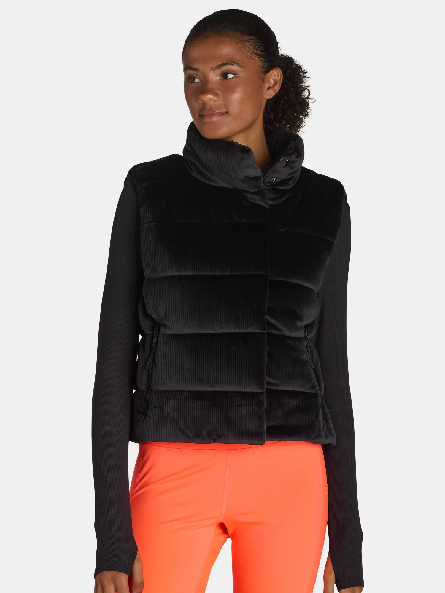 Avia Women's Ribbed Velour Puffer Vest, Sizes XS-XXXL | Walmart (US)