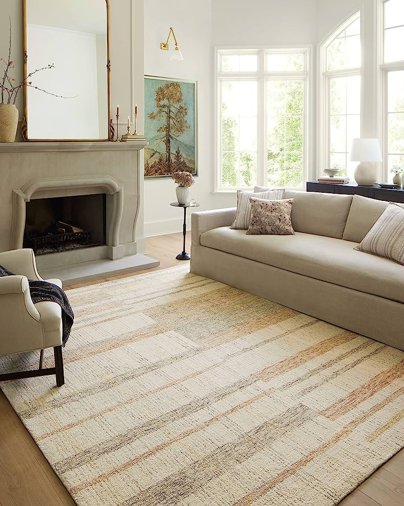 Chris Loves Julia x Loloi Chris Collection CHR-04 Natural/Multi 18" x 18" Sample Sample Rug | Amazon (US)