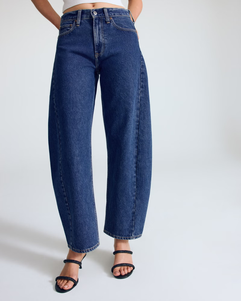 Women's Mid Rise Barrel Jean | Women's Bottoms | Abercrombie.com | Abercrombie & Fitch (US)
