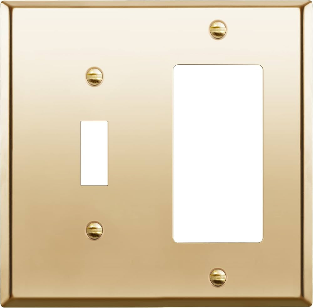 ENERLITES Combination Toggle and Decorator Switch Metal Wall Plate, Stainless Steel 201, Corrosio... | Amazon (US)