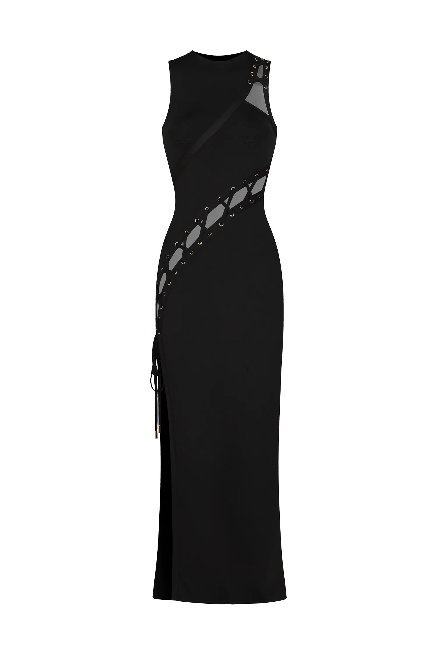 Kaiser Sleeveless Hollowed Out Slit Bandage Maxi Dress | Bellabarnett Affiliate Marketing