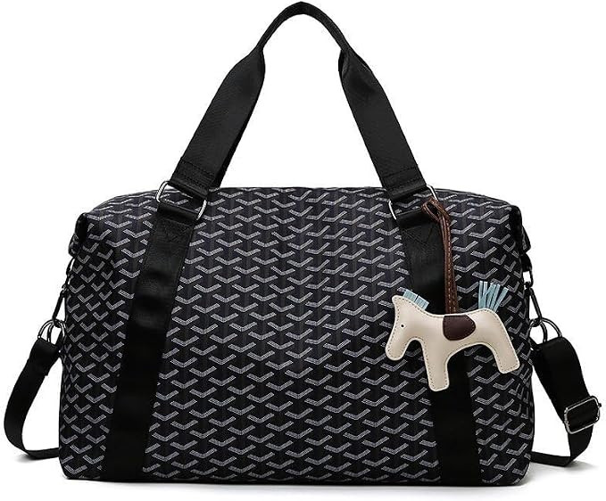 Sports Duffel Bag Travel Bag Weekender Bag Overnight Duffel Bag Gym Bag With Wet Pocket Black | Amazon (US)