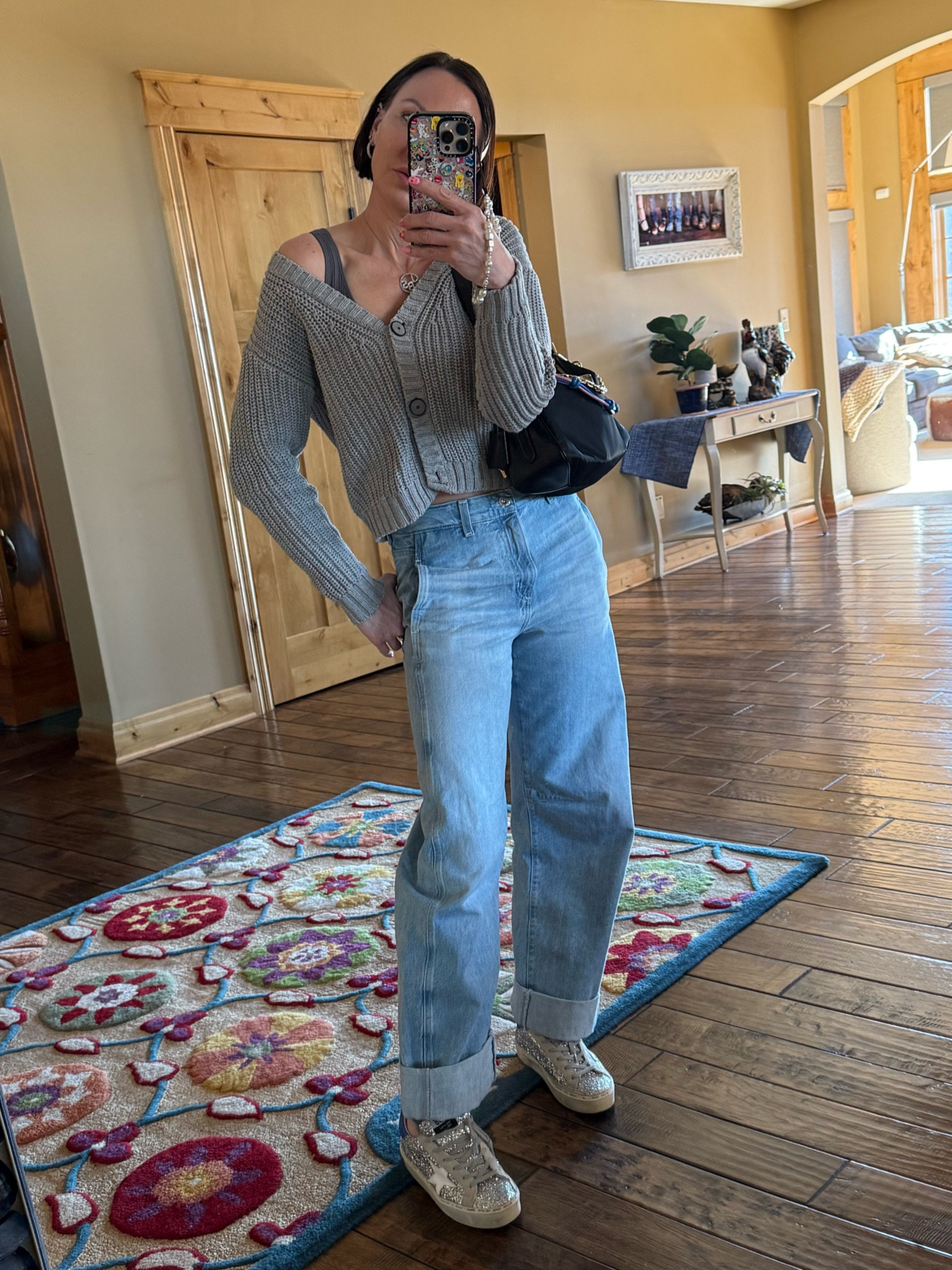 Ootd- AG jeans, cropped cardigan, golden goose sneakers 

Casual outfit, spring ootd

#LTKSeasonal #LTKStyleTip #LTKOver40