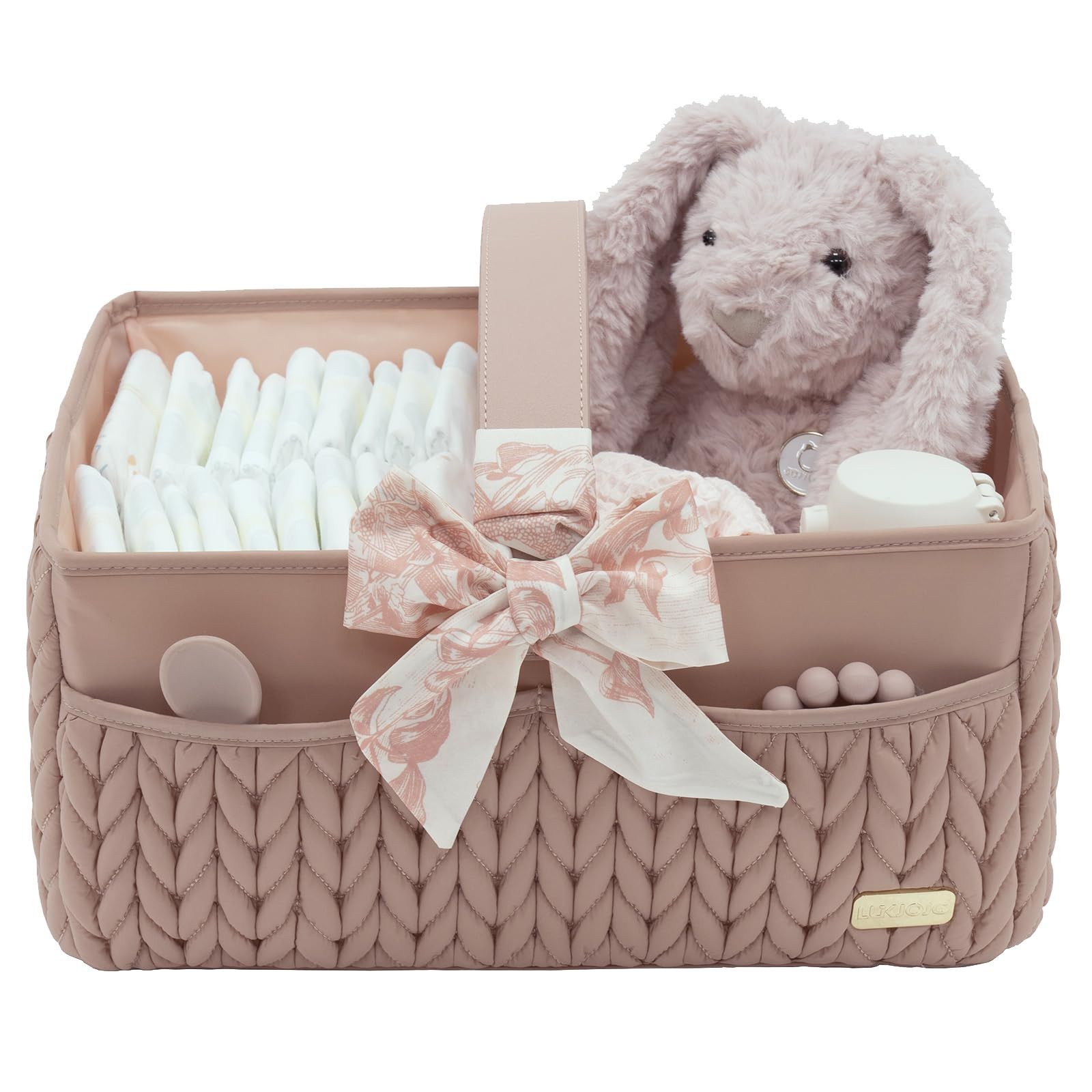 Luxurious Baby Diaper Caddy, Nursery Storage Basket for Newborn Boy and Girl, Travel Baby Basket ... | Amazon (US)