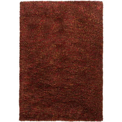 Aviles Authentic Hand-Woven Handmade Red, Pink, Gold, Purple & Dark Brown High Pile Modern Mixed Texture Wool & Polyester Area Rug | Wayfair North America