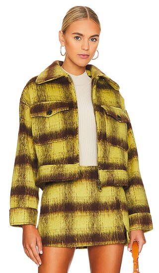 Chloe Jacket in Yellow & Brown | Revolve Clothing (Global)