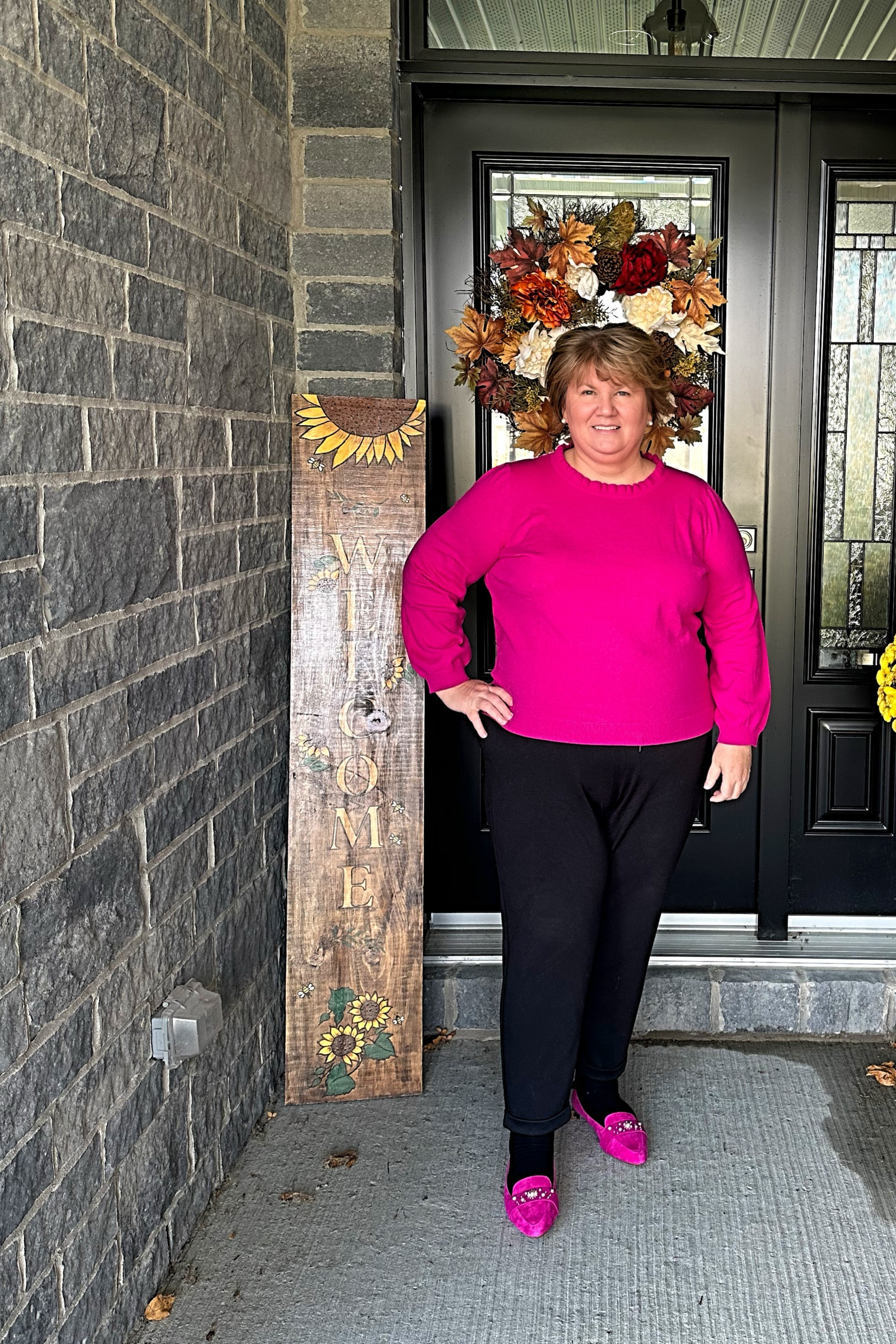 Pink is one of my favourite colours! 
Pink sweaters by Talbots size 2X Plus Petite, Spanx Air Essentials Black Tapered pants and I love these pink shoes, Talbots size 10.
#falloutfits #sweaters #everydayoutfit #plussize #plussizefashion #applebodyshape #over50


#LTKover40 #LTKSeasonal #LTKplussize