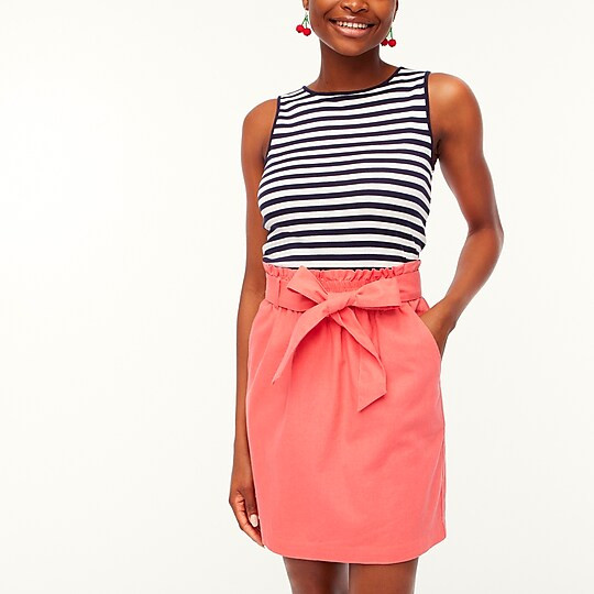 Linen-cotton paper-bag mini skirt | J.Crew Factory
