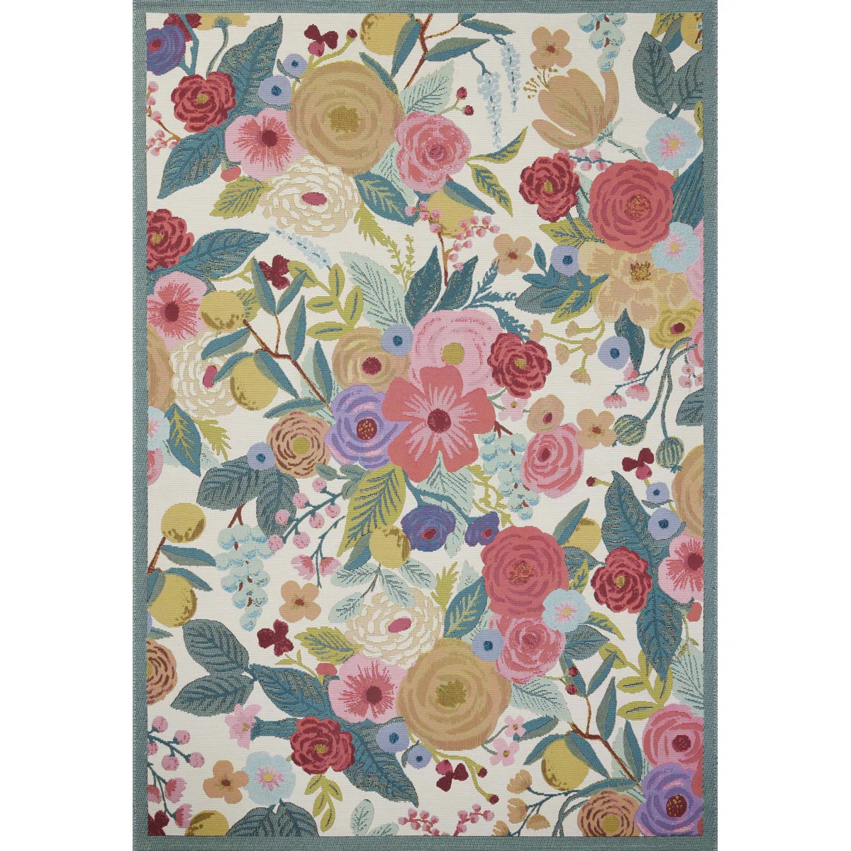 Rifle Paper Co. x Loloi Perennial Rose / Multi Indoor / Outdoor Area Rug | Wayfair North America