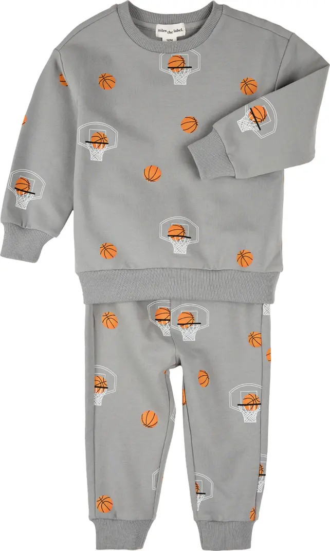 MILES THE LABEL Basketball French Terry Sweatshirt & Joggers Set | Nordstrom | Nordstrom