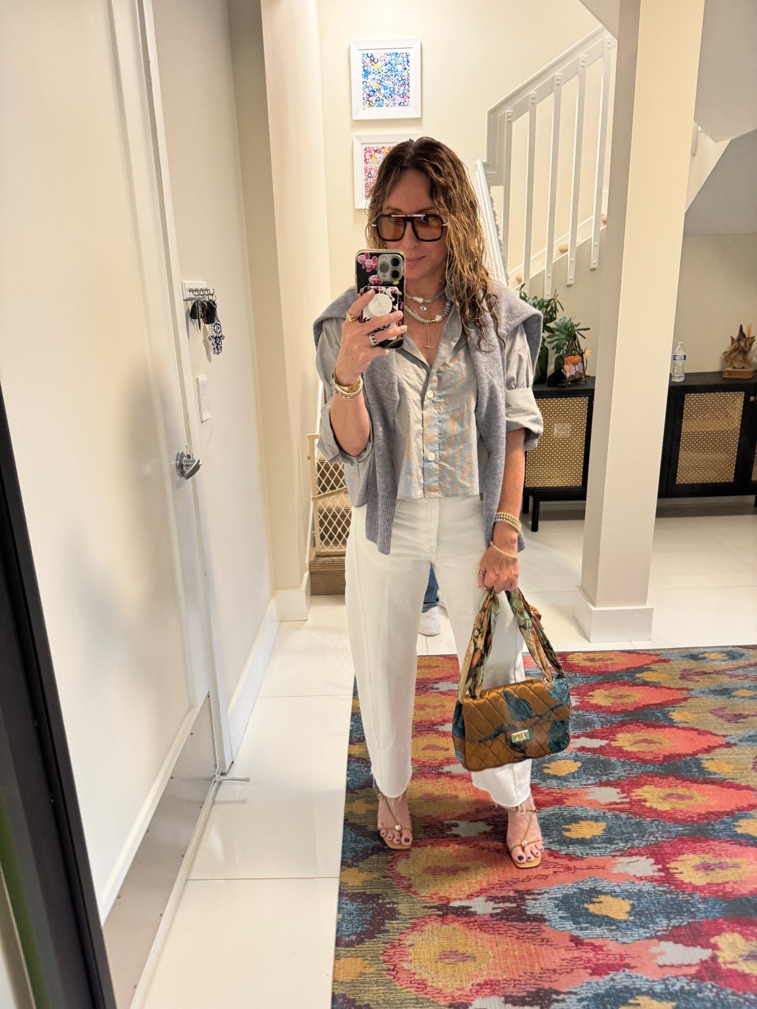 White jeans and grey are a perfect pairing, especially for transitional seasons. I let my hair air dry and the back of my shirt was soaking wet 🤦‍♀️

#LTKgrwm #LTKootd