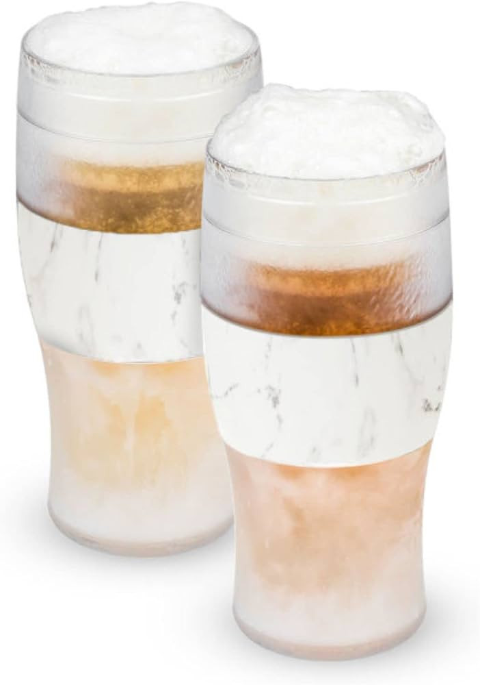 Host Freeze Beer Glasses, 16 ounce Freezer Gel Chiller Double Wall Plastic Frozen Pint Glass, Set... | Amazon (US)