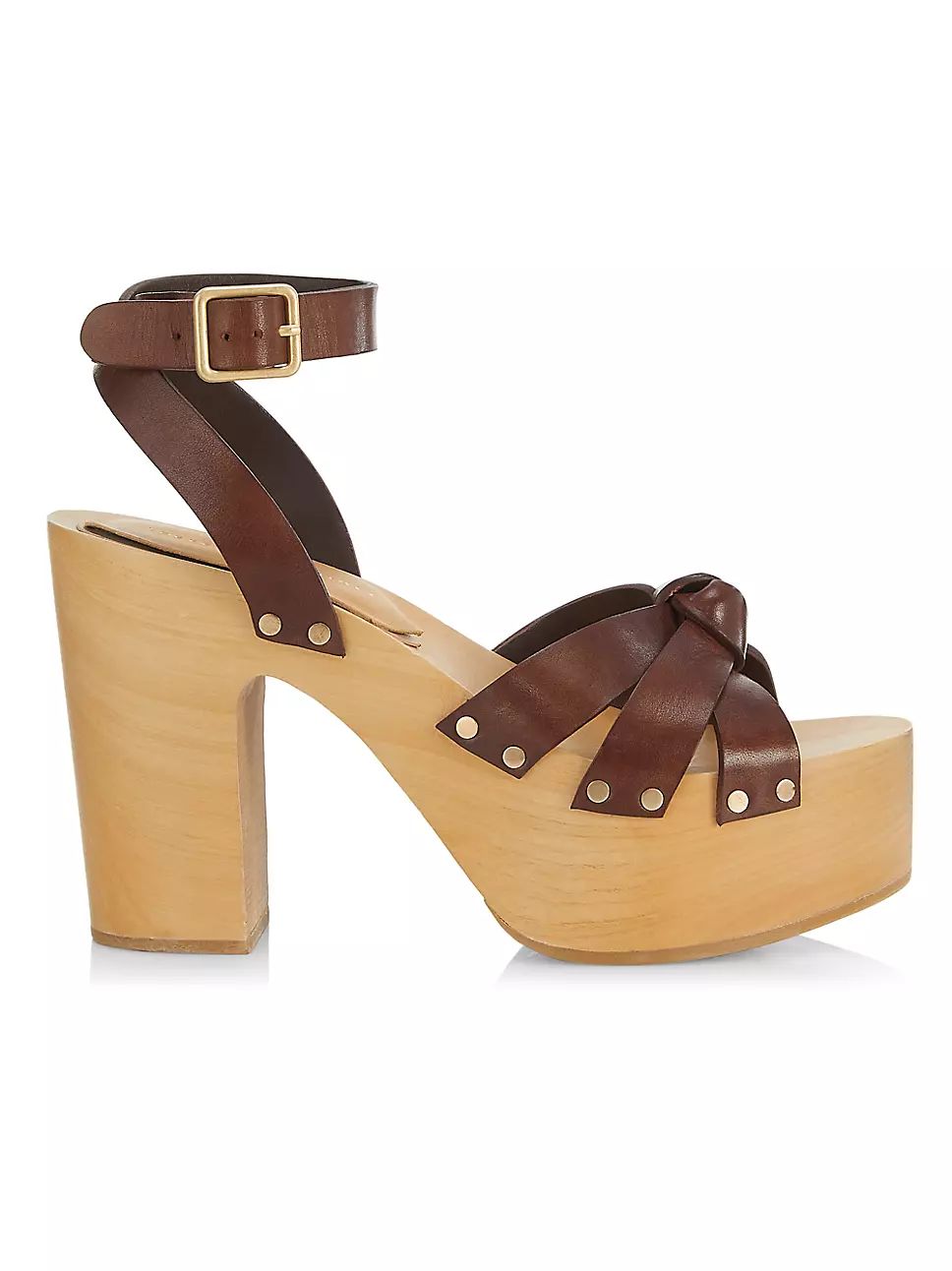 Abbie 120MM Leather Knot Clogs | Saks Fifth Avenue