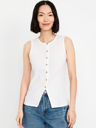 Button-Down Ribbed Top | Old Navy (CA)