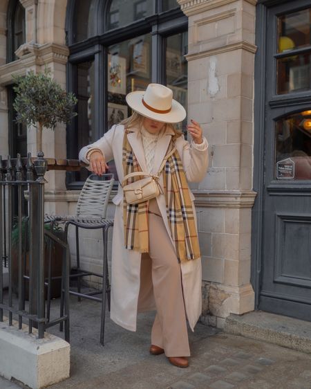 Transitional outfit inspo - Burberry scarf 