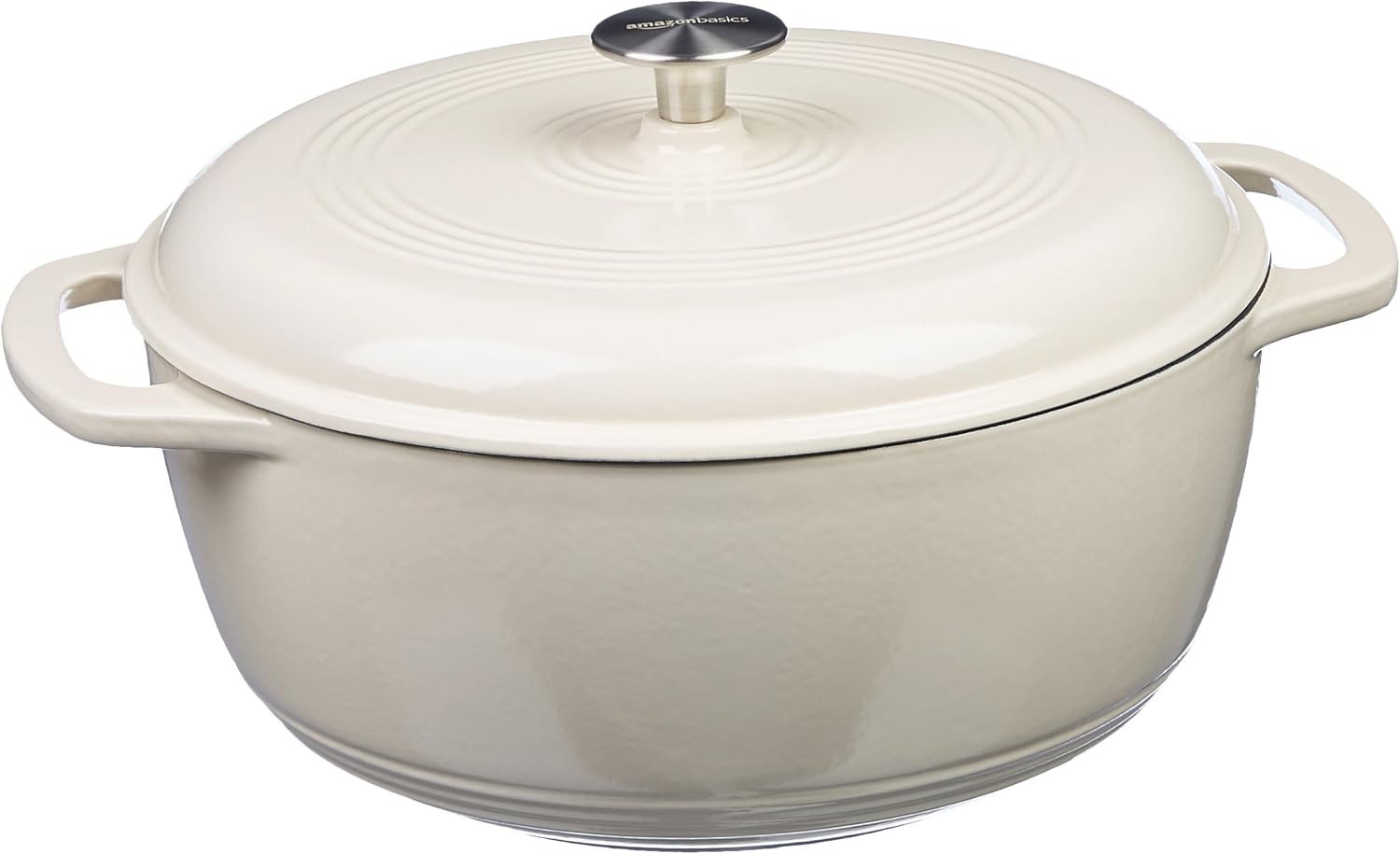 AmazonBasics Enameled Cast Iron Covered Dutch Oven, 6-Quart, White | Amazon (US)