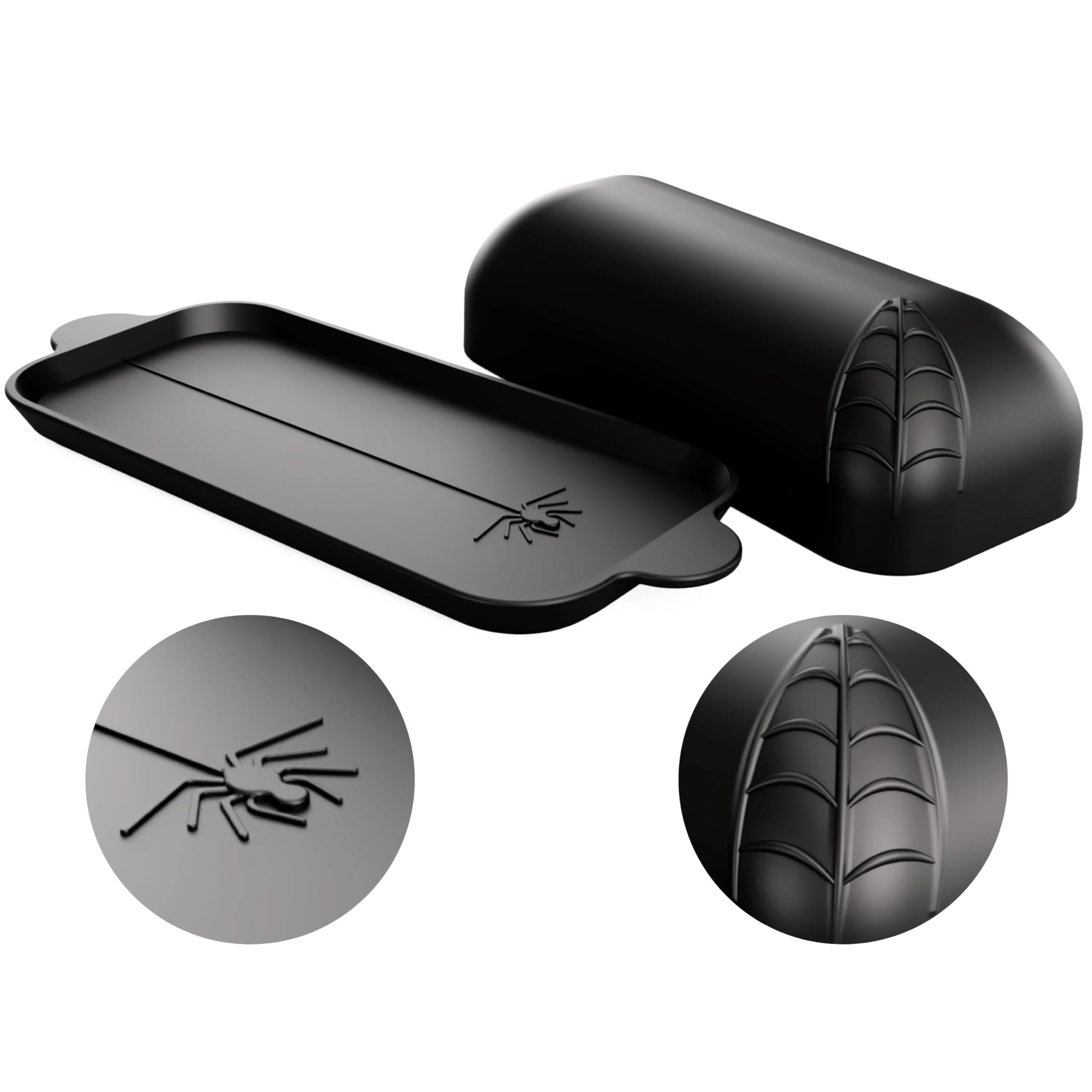 Nomnu Spiderweb Butter Dish With Lid (Porcelain) - Black Matte Halloween Goth Butter Dish Set wit... | Amazon (US)