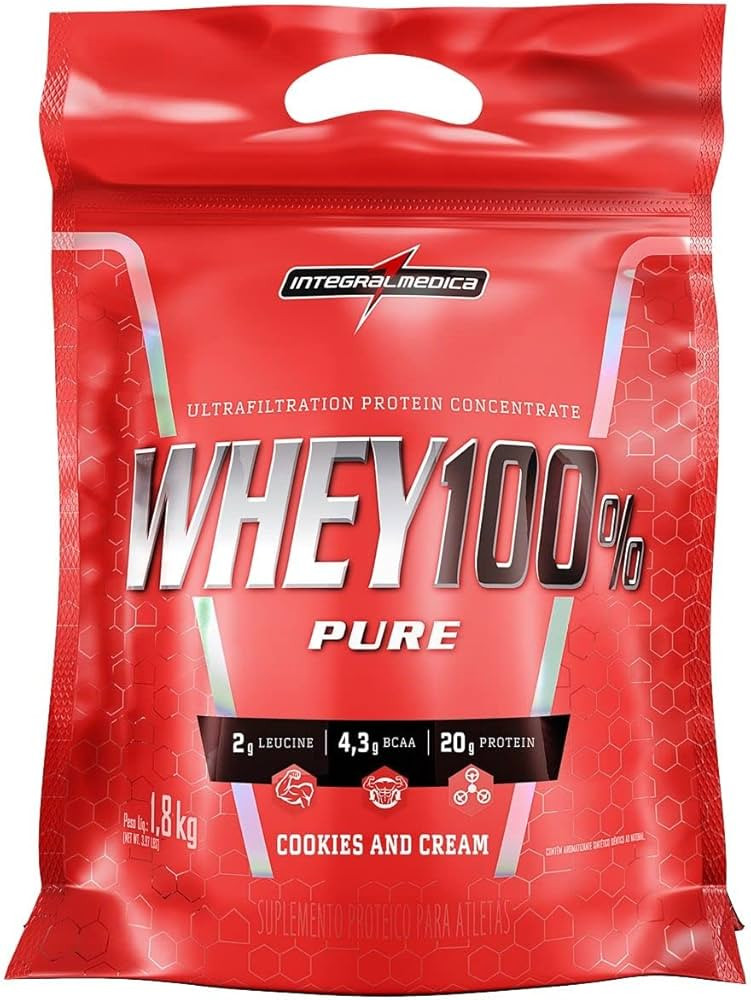 Whey 100% Pure Refil (1,8Kg) - Sabor Cookies and Cream, Integralmédica | Amazon (BR)