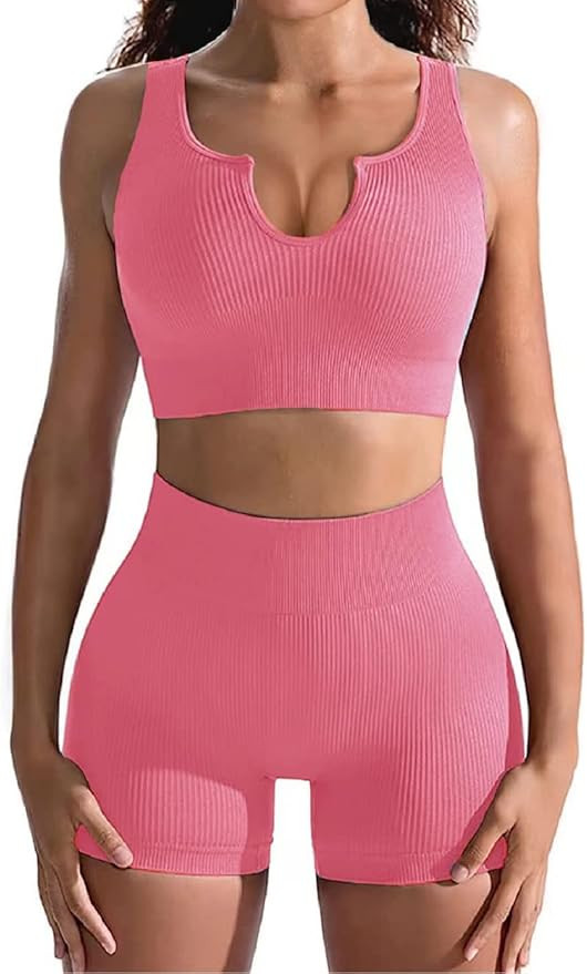 Workout Sets for Women,2 Piece Cute YOGA Workout Set Sexy Two Piece Matching Crop Tank Top Set Ou... | Amazon (US)