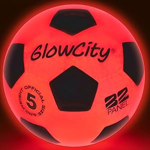 GlowCity Glow in The Dark Soccer Ball- Light Up, Indoor or Outdoor Soccer Balls with 2 LED Lights... | Amazon (US)