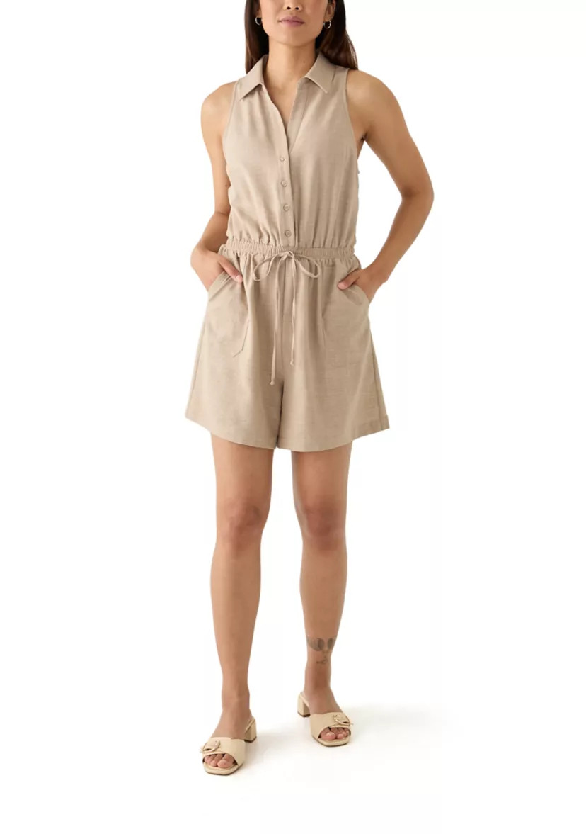 Women's Sleeveless Collared Romper | Belk