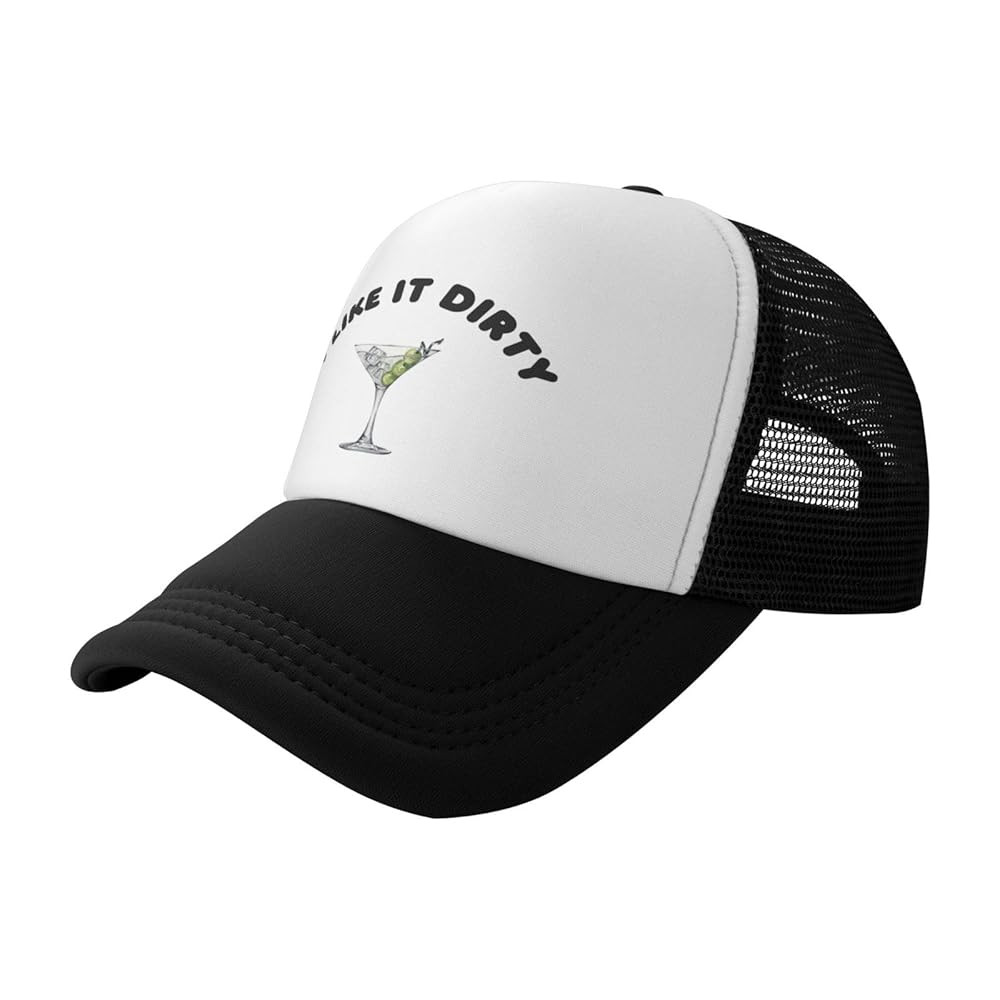 I Like It Dirty Funny Dirty Martini Glass Mesh Hat Men Women Baseball Cap Trucker Hat | Amazon (US)