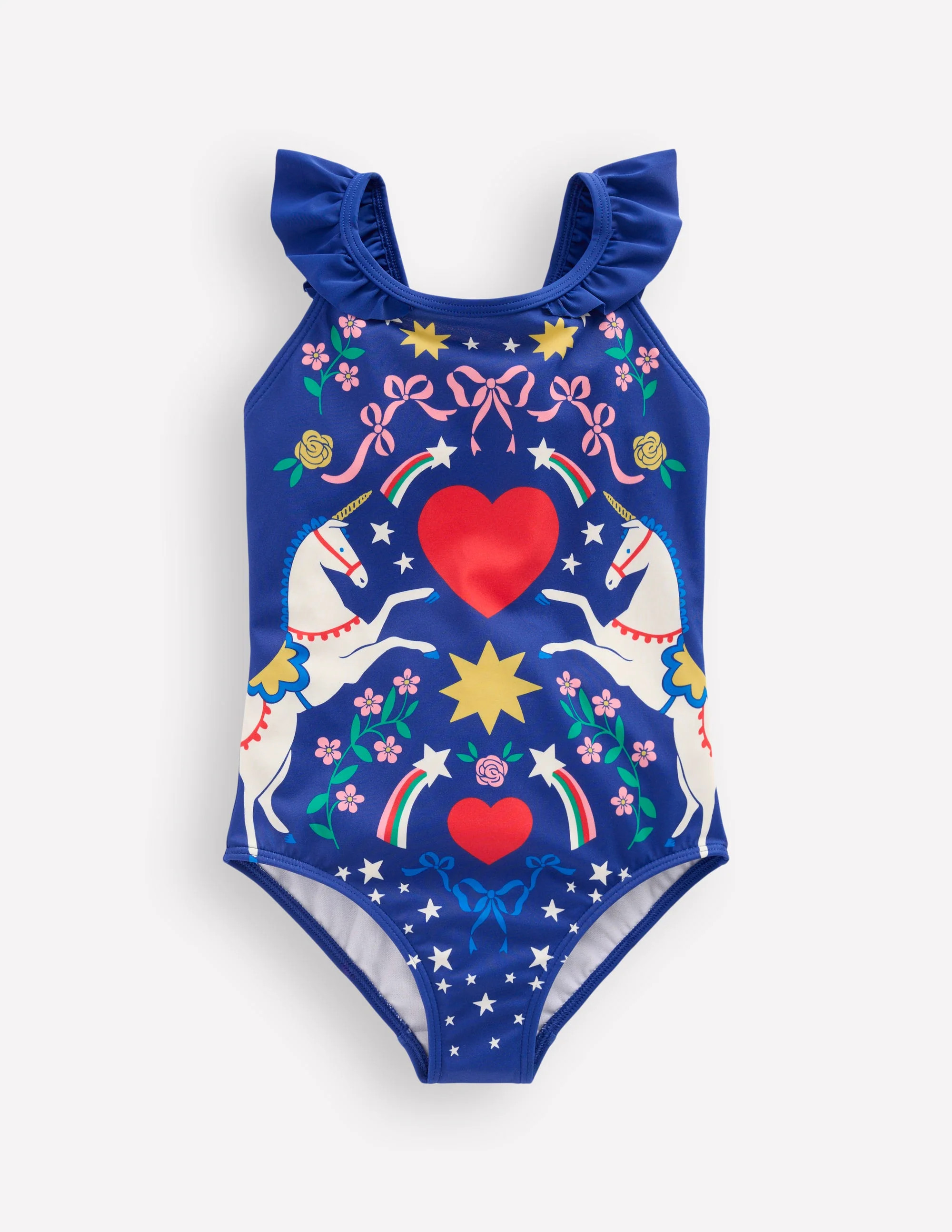 Hallie Frill Strap Swimsuit-Sapphire Blue Unicorn | Boden (US)