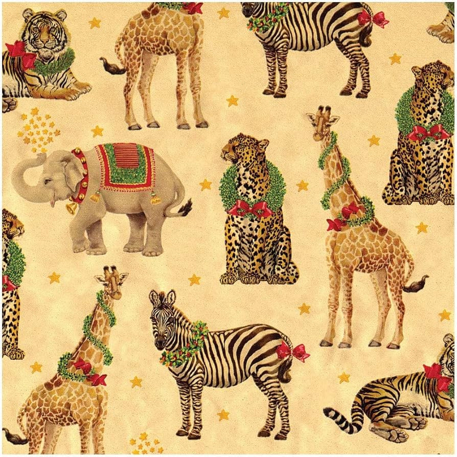 Caspari Wild Christmas Gold Embossed Foil Gift Wrap - 1-30” x 6 ft Roll – Luxury Holiday Wrap... | Amazon (US)