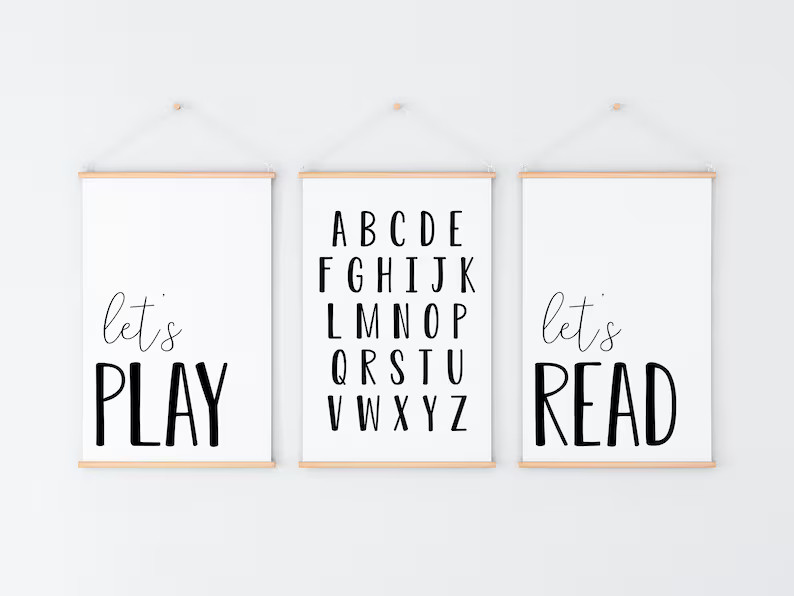 DIGITAL FILES Set of 3 Playroom Prints Kids Room Decor | Etsy | Etsy (US)