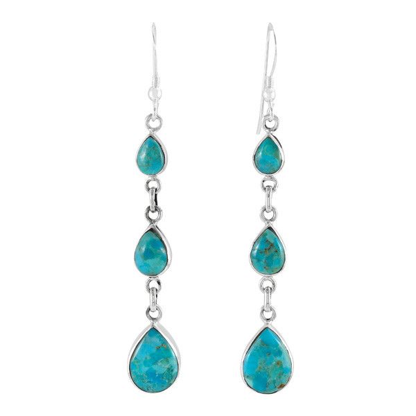 Sterling Silver Chandelier Earrings Turquoise E1241-C75 | TURQUOISE NETWORK