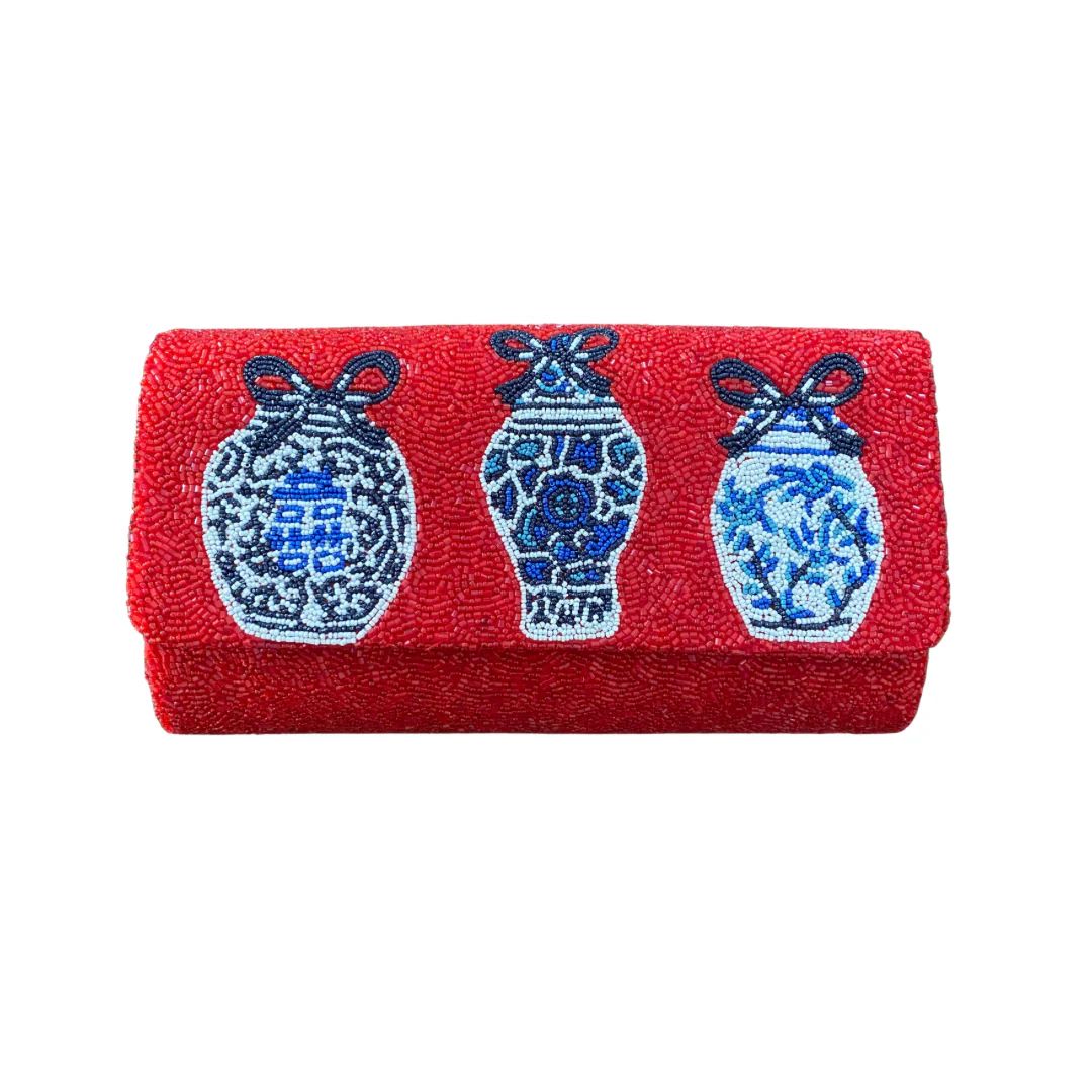 Red Ginger Jar Clutch | Beth Ladd Collections