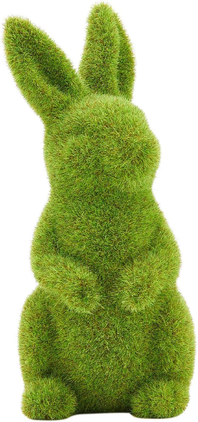 Standing Rabbit Decoration - Green Flocking Moss Rabbit - Desktop, Garden, Easter Gift (5.5in) | Amazon (US)
