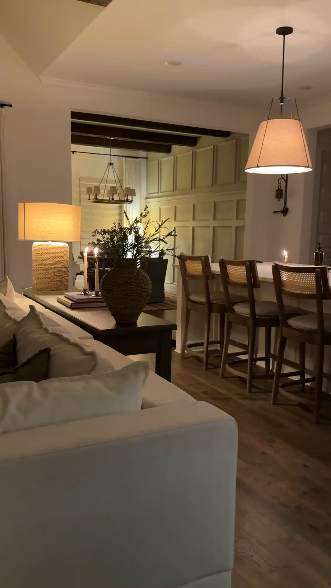 Open layout, modern farmhouse, cozy home, home inspo, kitchen, white kitchen, pendant lights, chandelier, dining table, dining chairs, barstools,

#LTKHome #LTKdayinmylife #LTKSaleAlert