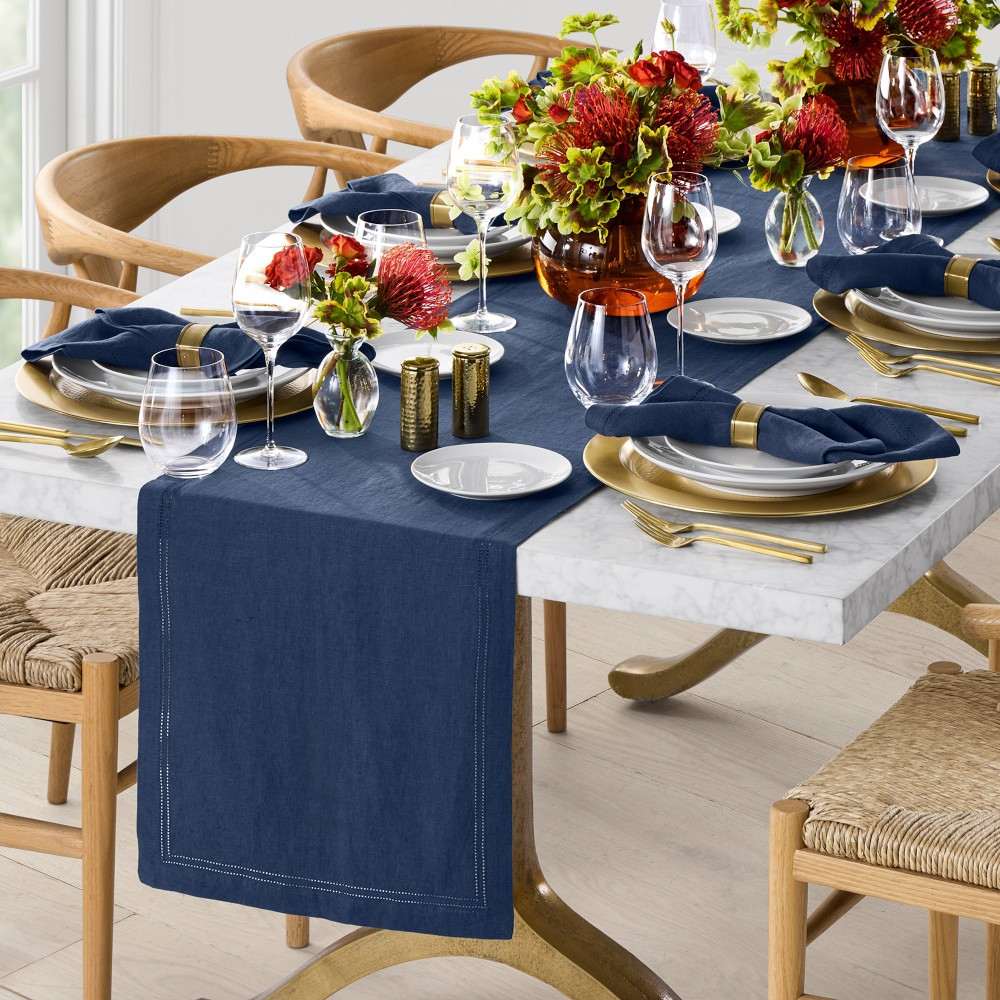 Linen Double Hemstitch Table Runner | Williams-Sonoma