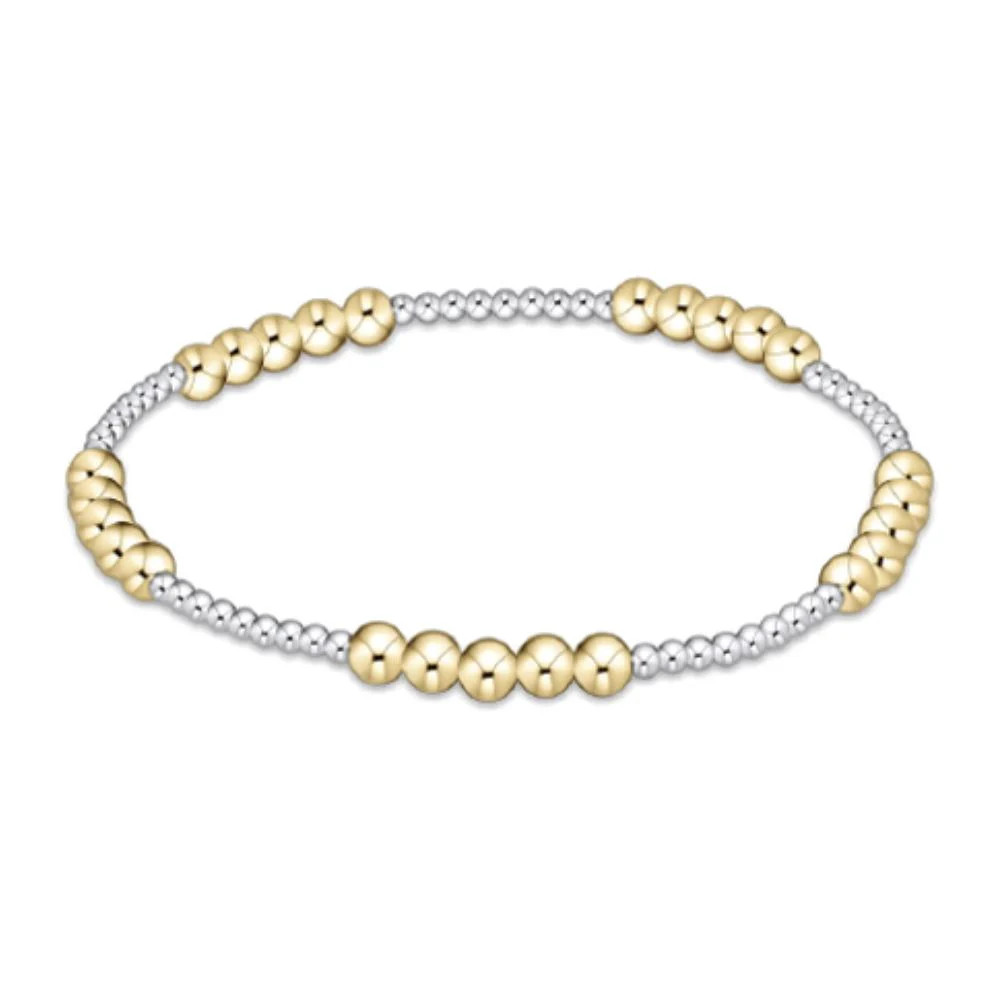 Classic Blissful Pattern 2mm Bead Bracelet - Mixed Metal | The Horseshoe Crab