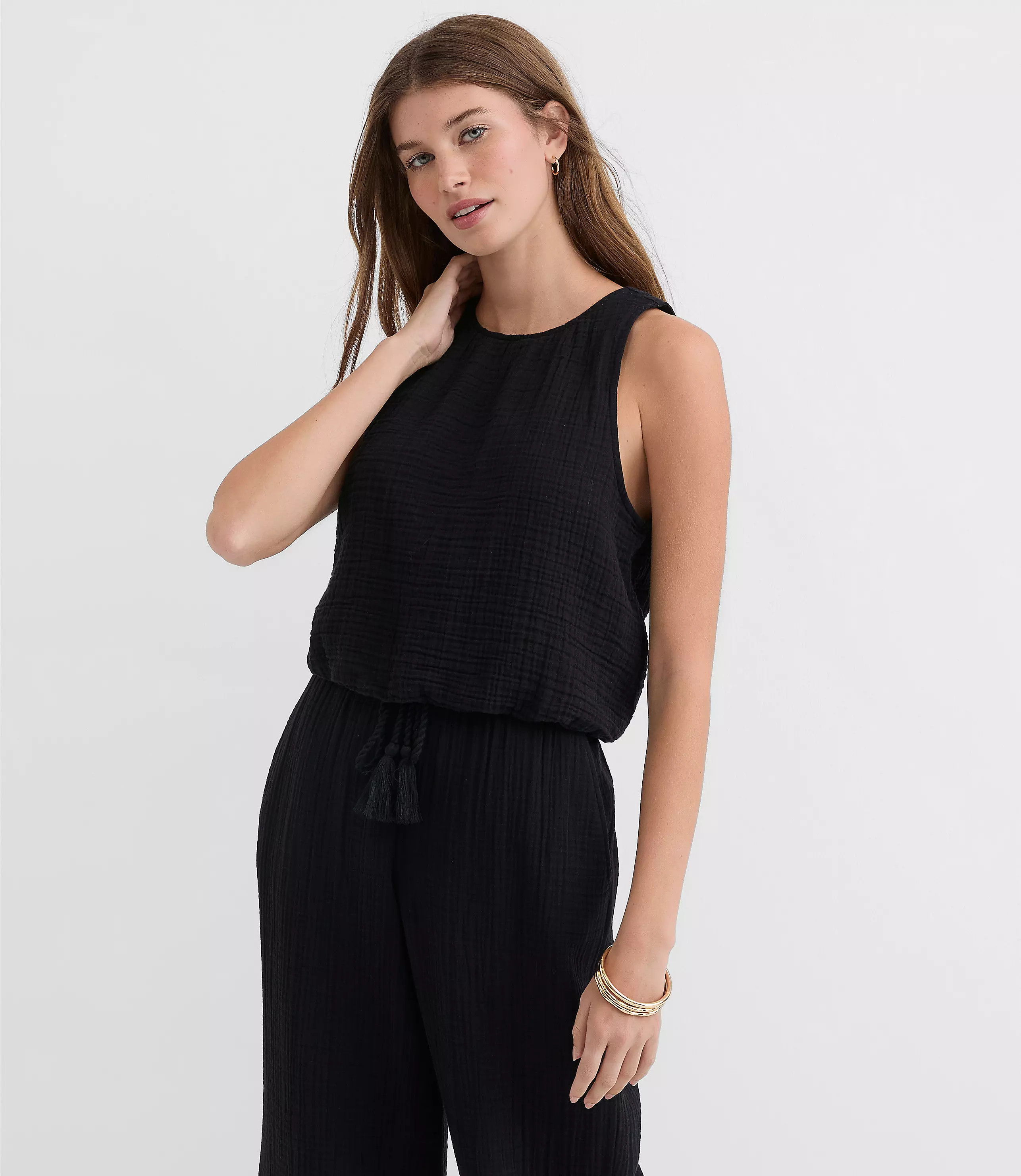 LOFT Beach Triple Cloth Bubble Tank Top | LOFT