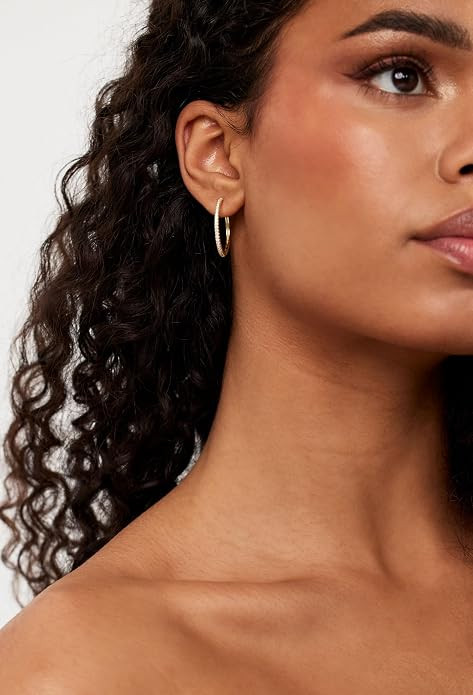 Electric Picks Jewelry Cadillac Hoops - Classic 14kt Gold Plated Crystal Hoop Earrings, Lightweig... | Amazon (US)