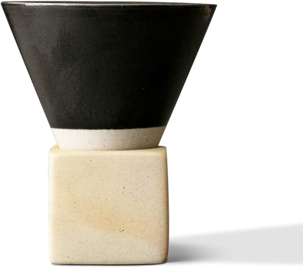 LEPAYU Japanese Ceramic Tea Mug,Creative Ceramic Coffee Cups with Base Funnel Milk Cup Elegant Ce... | Amazon (US)