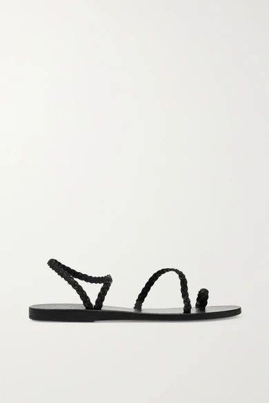 Ancient Greek Sandals - Eleftheria Braided Leather Sandals - Black | NET-A-PORTER (UK & EU)