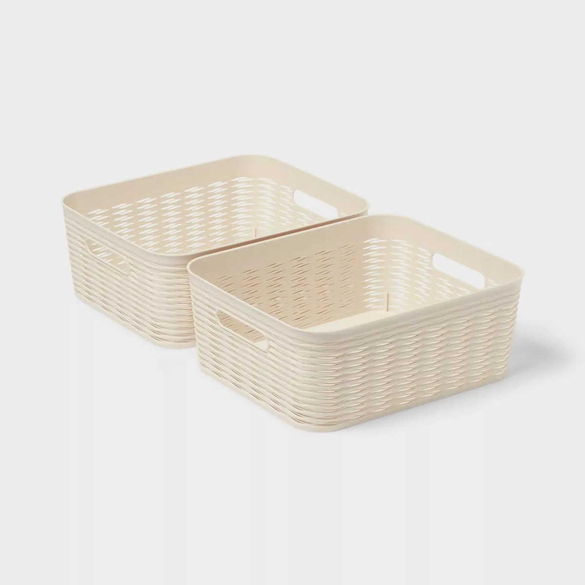 2pk Wave Medium Decorative Basket Cream - Brightroom™ | Target