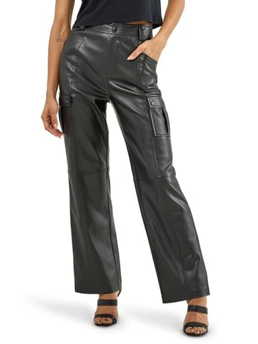 Rock & Republic Women's Vegan Leather Cargo Pant, Black, 2 | Amazon (US)