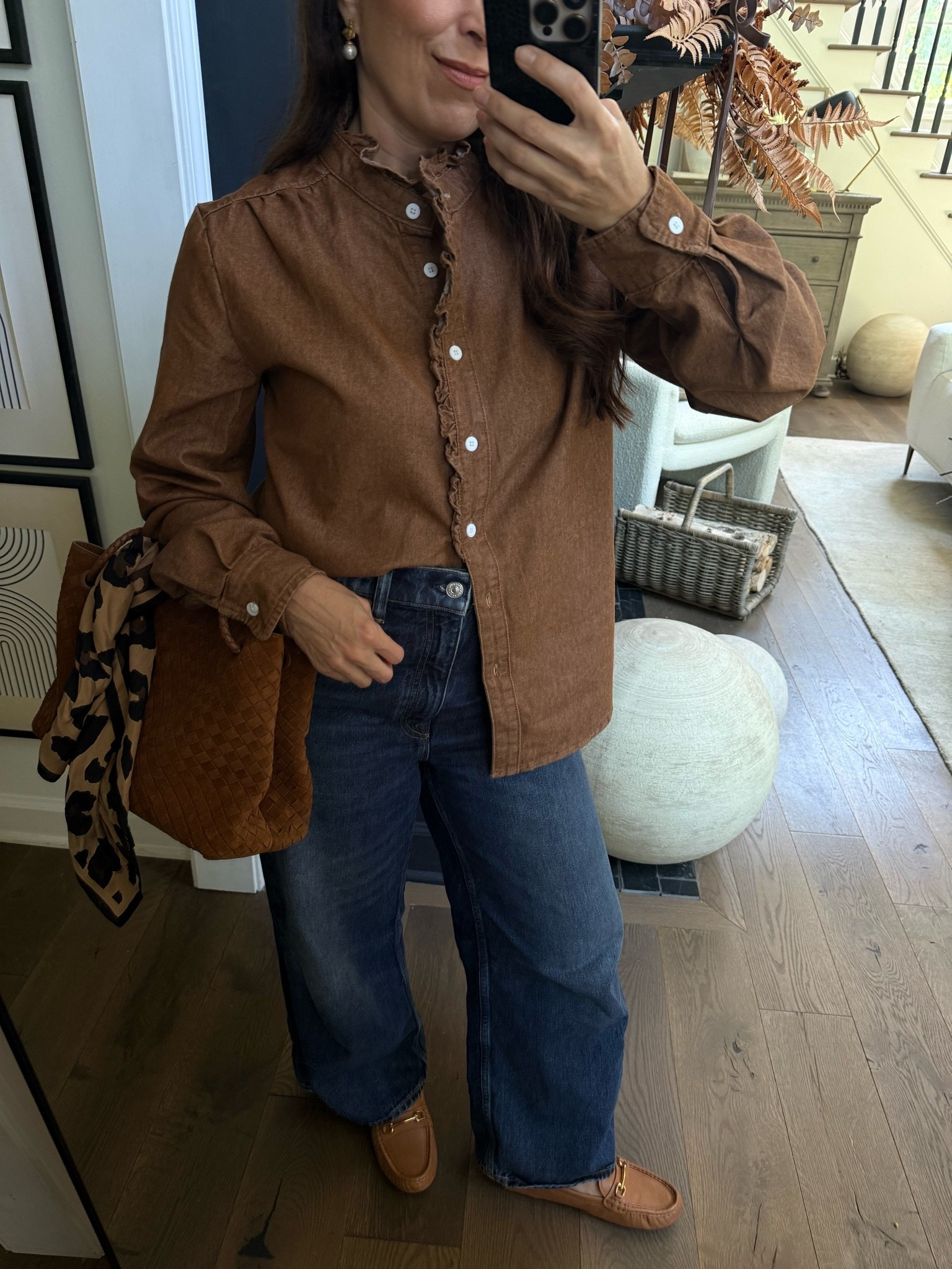 I am OBSESSED with this beautiful ruffled top! This with these jeans & the comfiest loafers AND this bag (it’s from quince & sooo affordable but sooo beautiful!) I’m going to outfit repeat this one a million times!

#LTKootd #LTKdayinmylife #LTKmomlife