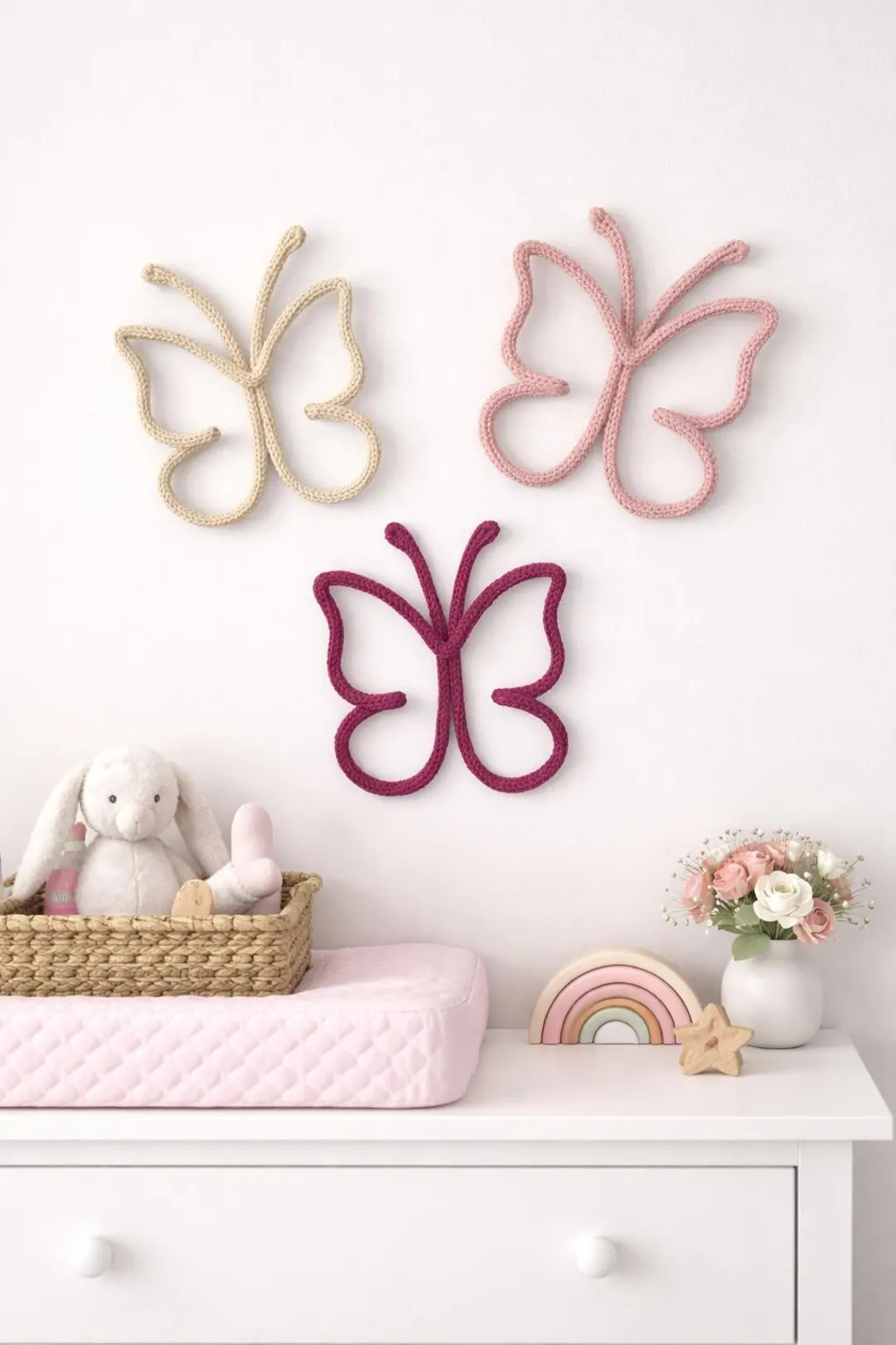 Knitted Wire Butterfly Wall Decor - Nursery Playroom Decor | Etsy (US)
